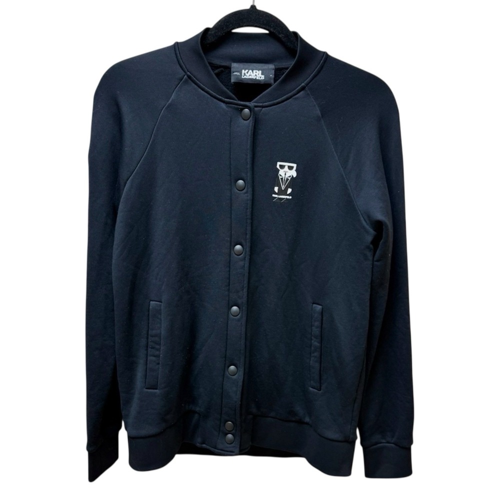 Karl Lagerfeld Bomber jacket. Karl B logo.Snap buttons. Long sleeve. Black.Sz M